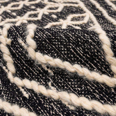 Skedee Black/Cream Diamond Area Rug