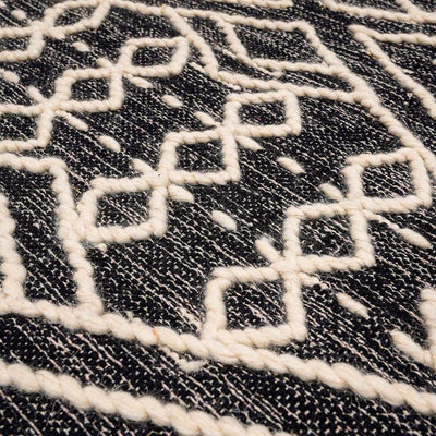 Skedee Black/Cream Diamond Area Rug