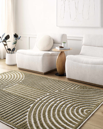 Deron Khaki Washable Area Rug