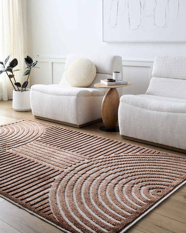 Deron Brown Washable Area Rug