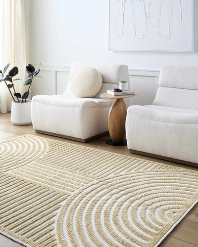 Deron Mustard Washable Area Rug