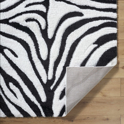 Dysis Black & White Zebra Print Area Rug