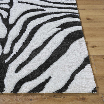 Dysis Black & White Zebra Print Area Rug