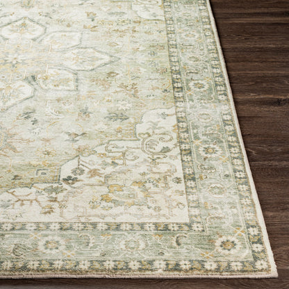 SORINA Vintage Oriental Boho Sky Blue Area Rug Front
