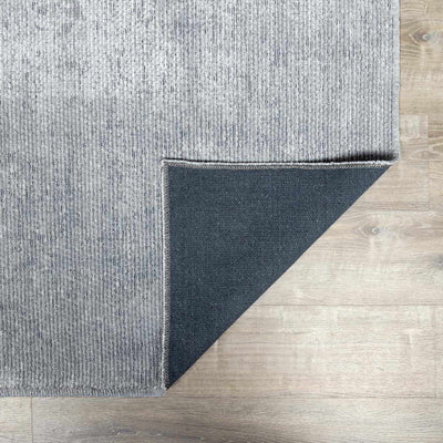 Isako Blue & Gray Solid Washable Area Rug