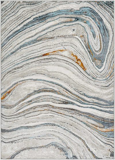 Sample Gregg Gray & Blue Marble Area Rug