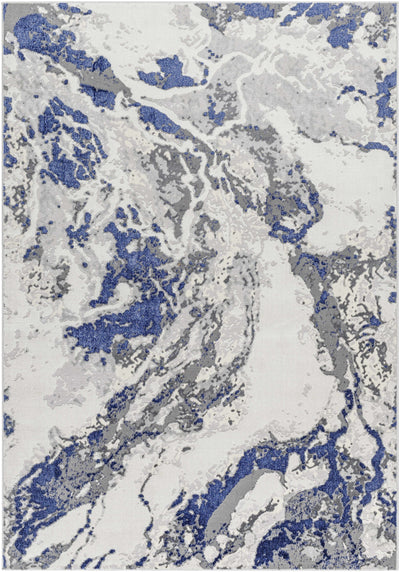 Sample Kaleo Gray & Blue Marble Area Rug