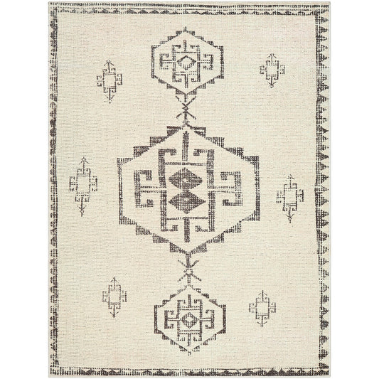 SUMAN Becki Owens x Livabliss Global Berber Ivory/Black Area Rug Flat