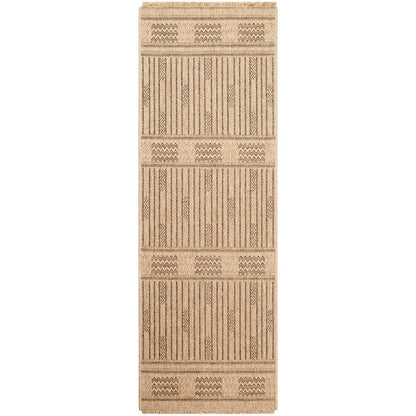 SUNNY Indoor & Outdoor Cottage Jute-Look Dark Brown Area Rug