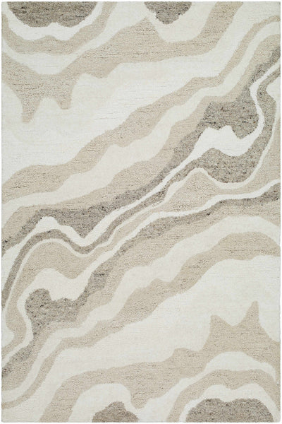 Sample Siani Beige Wool Area Rug