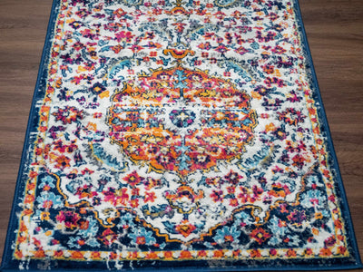 Tigril Blue & Orange 2304 Area Rug - Clearance