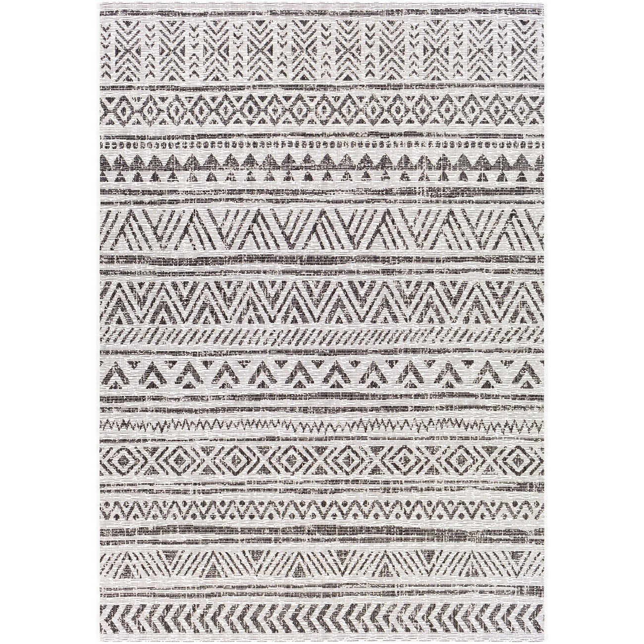TITI Indoor & Outdoor Geometric Black Area Rug