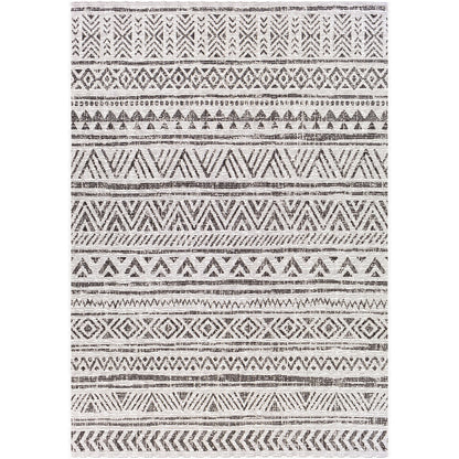 TITI Indoor & Outdoor Geometric Black Area Rug