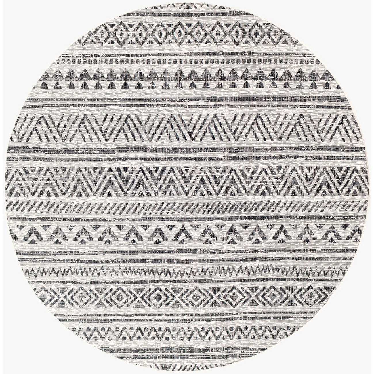 TITI Indoor & Outdoor Geometric Black Area Rug