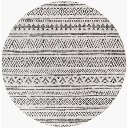 TITI Indoor & Outdoor Geometric Black Area Rug