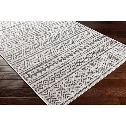 TITI Indoor & Outdoor Geometric Black Area Rug