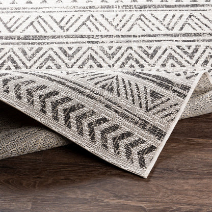 TITI Indoor & Outdoor Geometric Black Area Rug