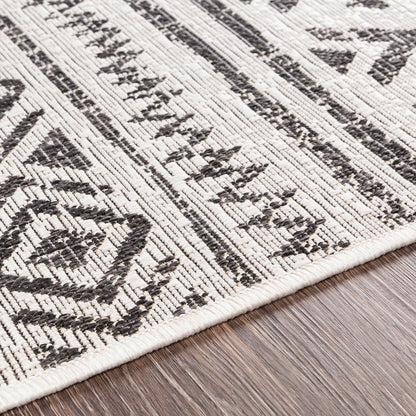 TITI Indoor & Outdoor Geometric Black Area Rug