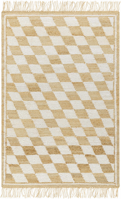 Tiria Diamond Checkered Jute Tasseled Rug