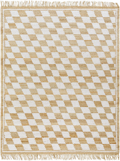 Tiria Diamond Checkered Jute Tasseled Rug