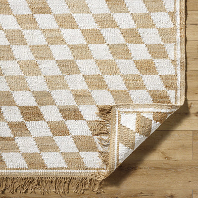 Tiria Diamond Checkered Jute Tasseled Rug