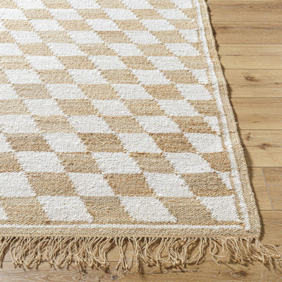 Tiria Diamond Checkered Jute Tasseled Rug