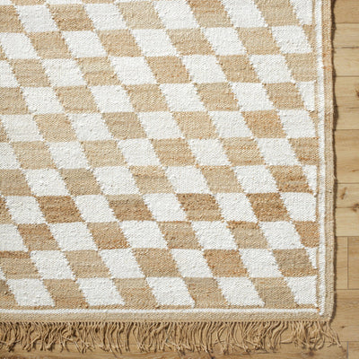 Tiria Diamond Checkered Jute Tasseled Rug