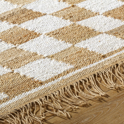 Tiria Diamond Checkered Jute Tasseled Rug