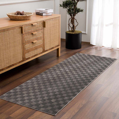 Truls Black Gambit Washable Rug