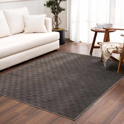 Truls Black Gambit Washable Rug