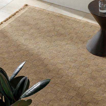 TORI Indoor & Outdoor Cottage Jute-Look Light Brown Checkered Area Rug Styleshot