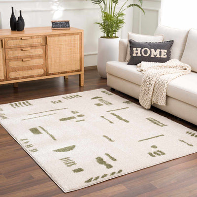 Azriel Green Washable Area Rug