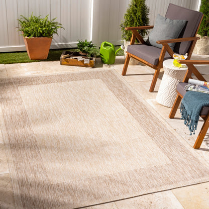 LAYLA Indoor & Outdoor Cottage Jute-Look Beige Area Rug Roomscene