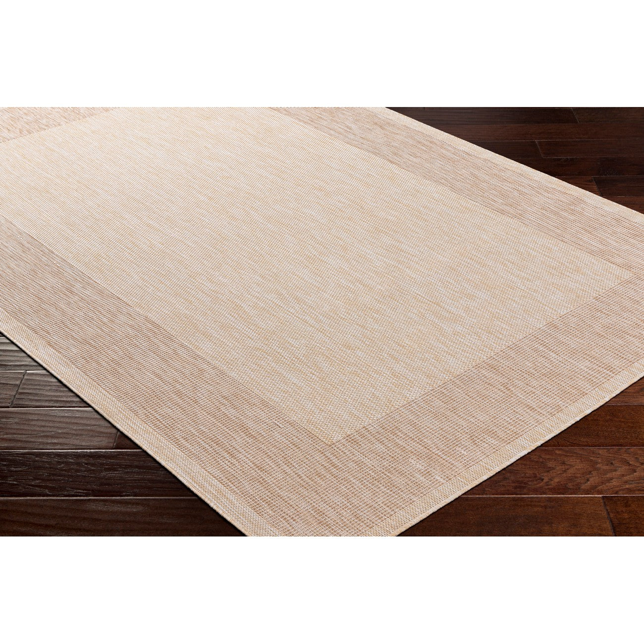 LAYLA Indoor & Outdoor Cottage Jute-Look Beige Area Rug Corner