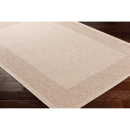 LAYLA Indoor & Outdoor Cottage Jute-Look Beige Area Rug Corner