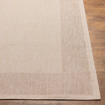 LAYLA Indoor & Outdoor Cottage Jute-Look Beige Area Rug Front