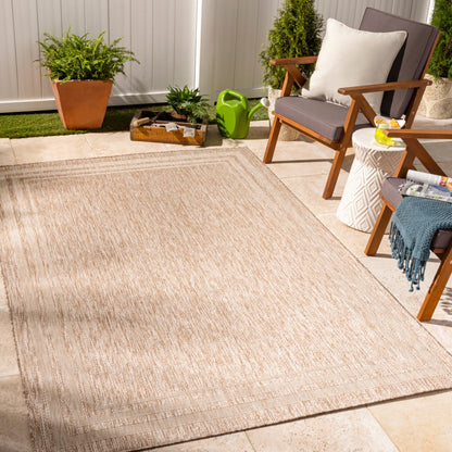 GEORGIA Indoor & Outdoor Cottage Jute-Look Brown Area Rug