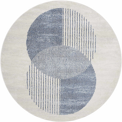 Zeke Geometric White&Blue Rug