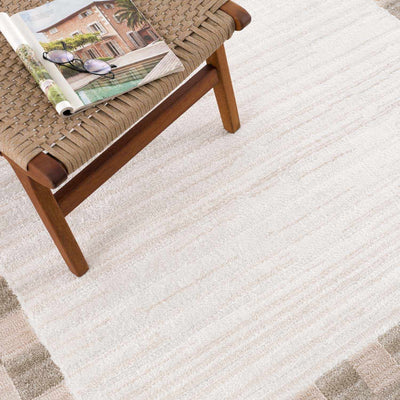 Azrika Beige Checkered Washable Rug