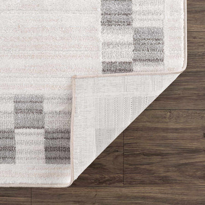 Azrika Gray Checkered Washable Rug