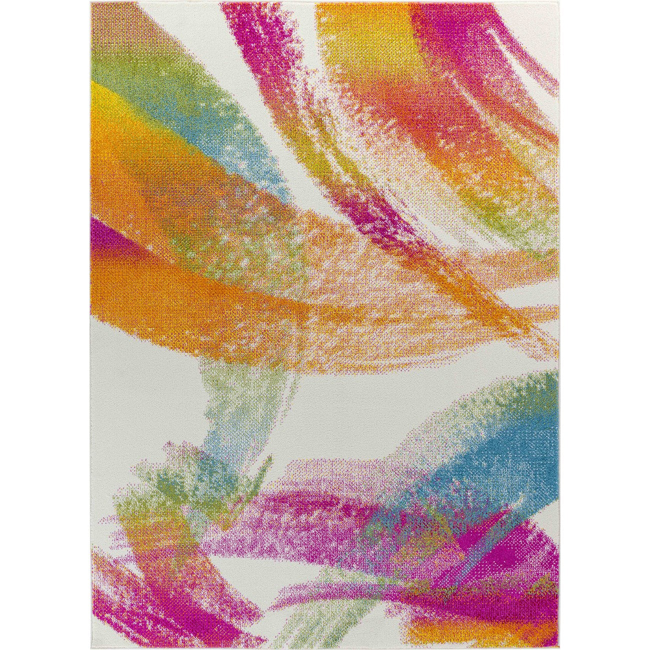 VIOLETA Scandi Modern White/Pink Area Rug Flat