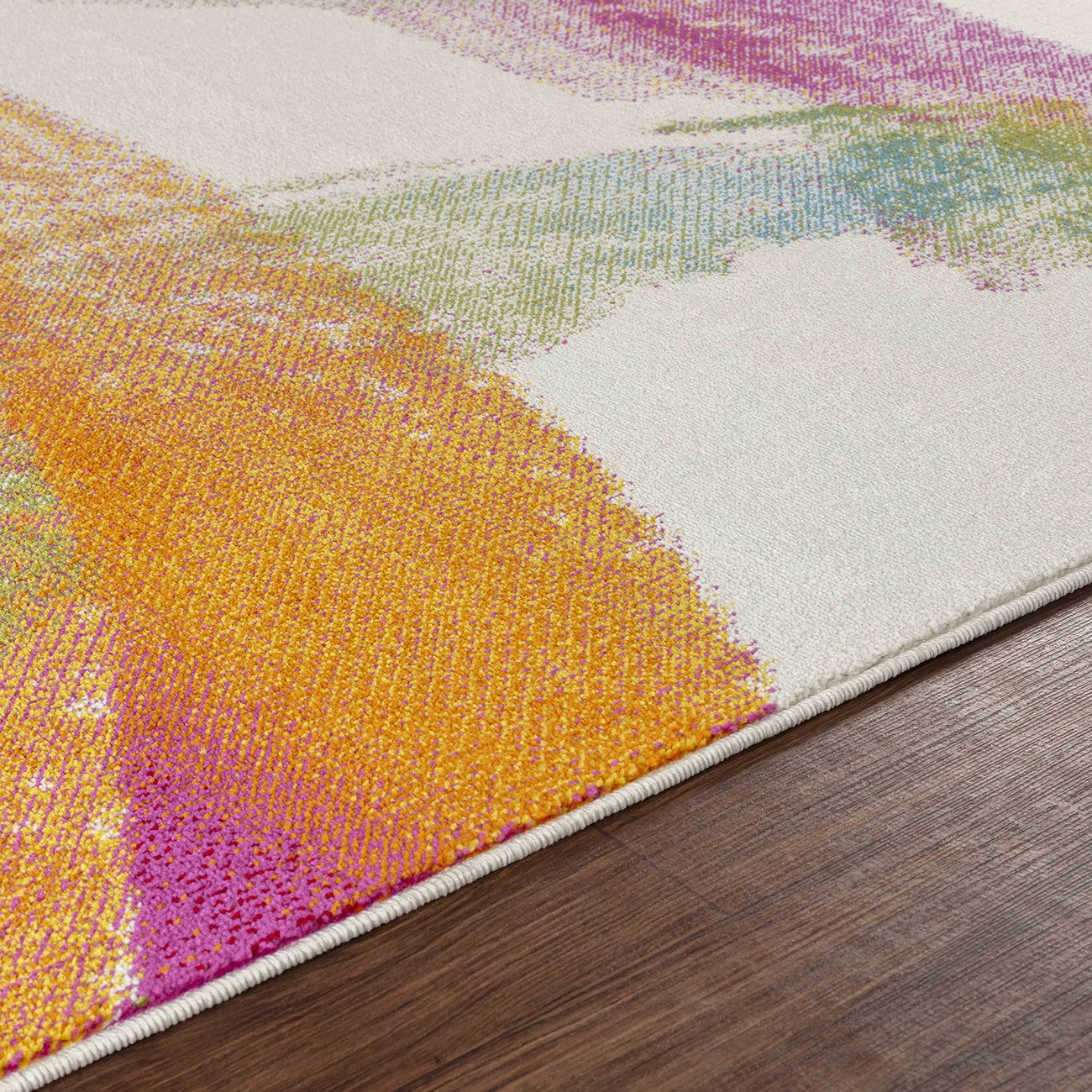 VIOLETA Scandi Modern White/Pink Area Rug Texture