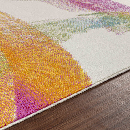 VIOLETA Scandi Modern White/Pink Area Rug Texture