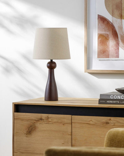 Villamejil Dark Brown Wood Table Lamp