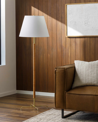 Vigonzone Metallic Brass Contemporary Floor Lamp