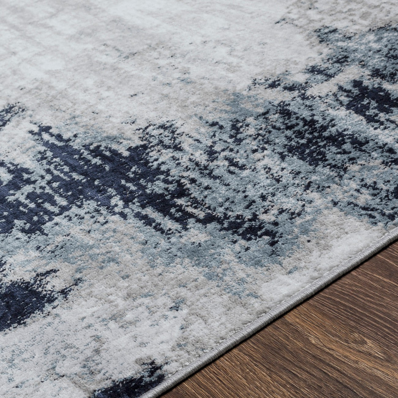 GIULIA Abstract Modern Marble Aqua/Navy Area Rug