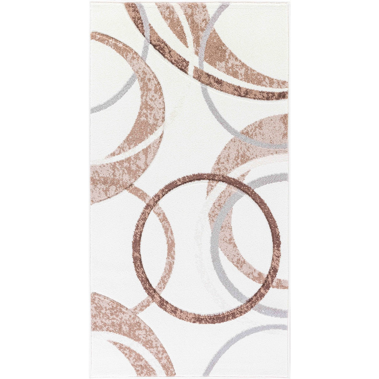 YANNA Scandi Modern Brown/White Area Rug Flat