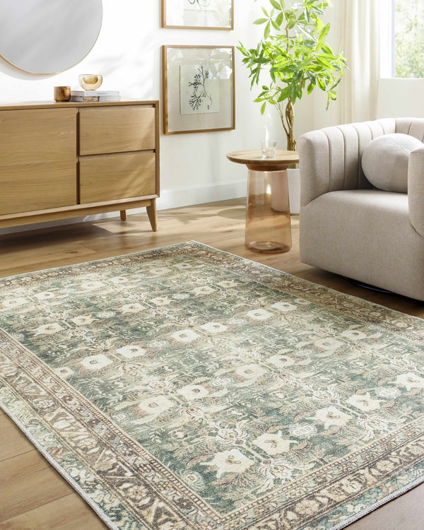 Acoose Green Washable Area Rug