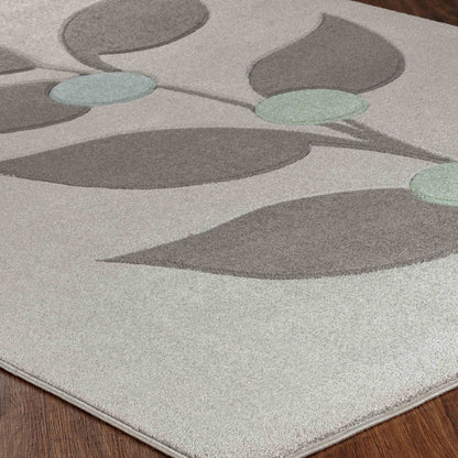 YURI Scandi Modern Grey Area Rug Corner