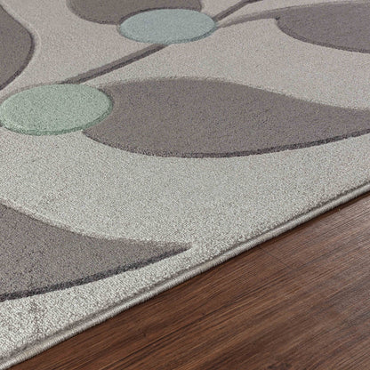 YURI Scandi Modern Grey Area Rug Texture